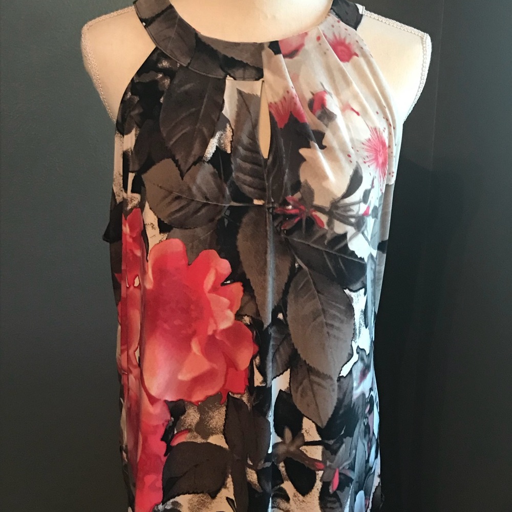 INC floral sleeveless blouse SZ XL